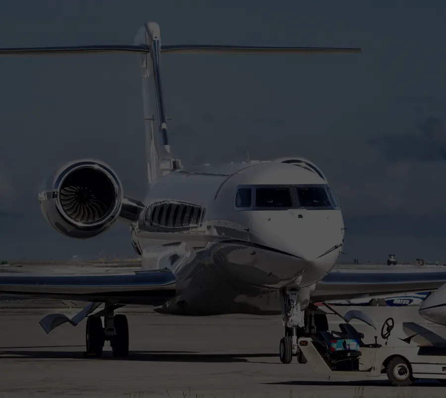 A private jet on the tarmac